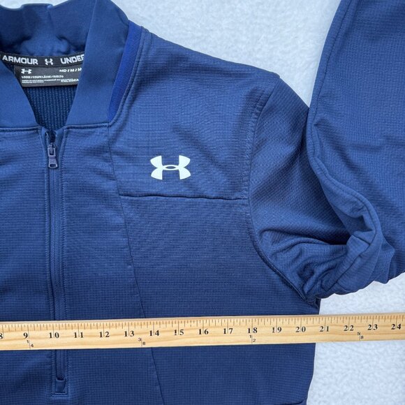 Under Armour Coldgear Half Zip Pullover Navy Blue Outdoor Activwear Mens M - Picture 7 of 10